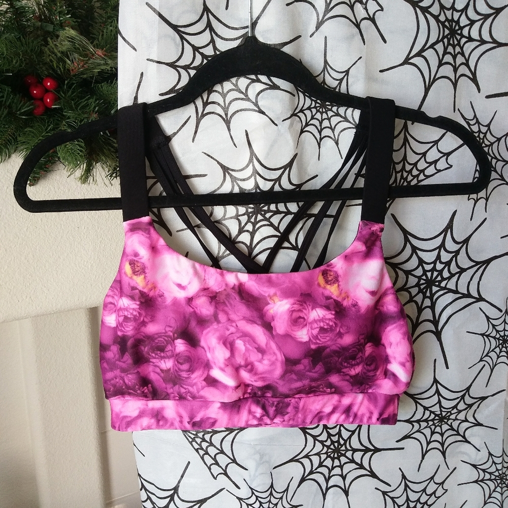 MPG Pink Rose Sports Bra with Straps